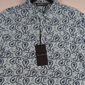 NEW 7 Diamonds Palmer All Over Print Paisley‎ Mens Golf Polo Shirt Size Medium